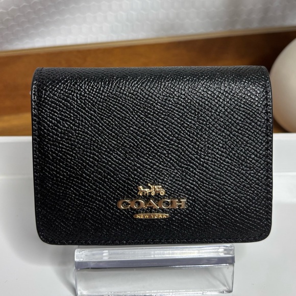 Coach Black Leather Mini Crossbody with Gold Chain - Picture 10 of 10